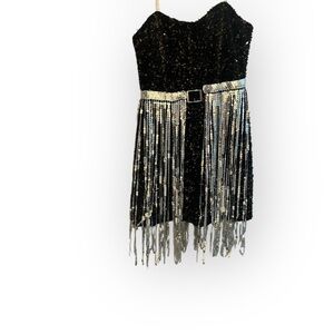 Nashville Sparkling Black and Silver Dress